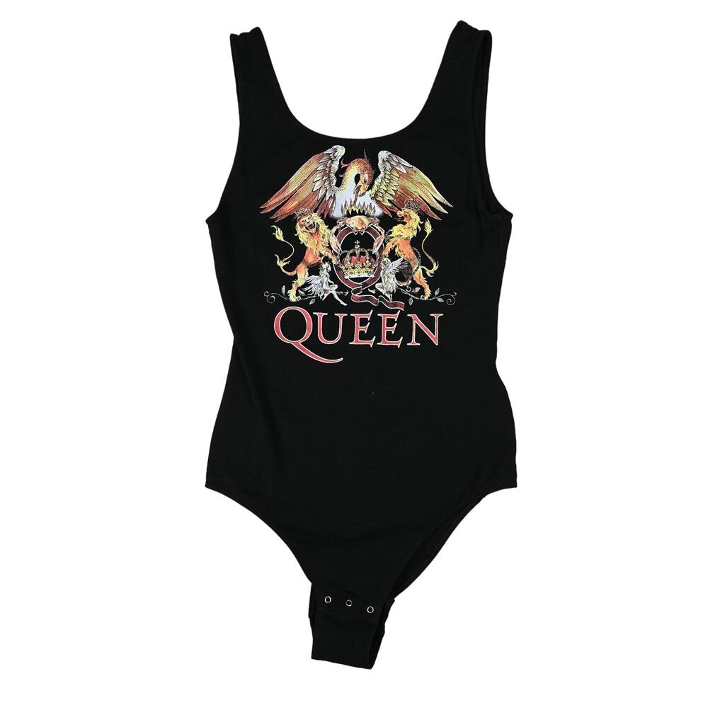 H&M Womens Black Queen Bodysuit Medium Band Tee